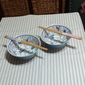 Vintage Japenese Arita / Imari Ware Rice, Noodle, Soup Bowls Set Of 2